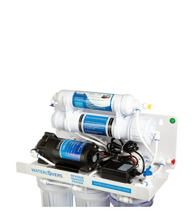 Atvirkštinio osmoso sistema WaterLovers RO5 Pro 100 GPD su siurbliu, KAINA BE PVM: 161.157025, KODAS: RO5-LUX-PUMP | 004
