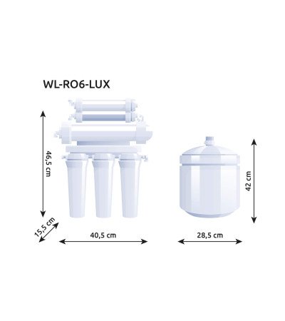 Atvirkštinio osmoso sistema WaterLovers RO6 Pro 100 GPD, KAINA BE PVM: 165.000001, KODAS: RO6-LUX | 005